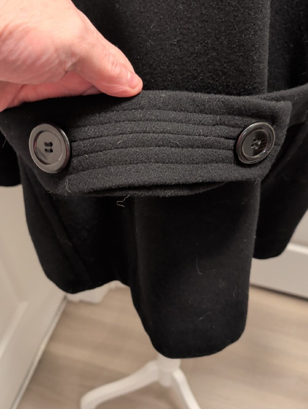 BRAETAN 2X Women's Pre-Owned Black Wool Peacoat - Timeless Double-Breasted - Picture 7 of 15